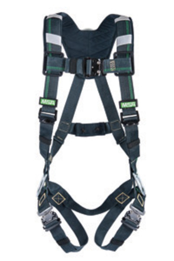 MSA Standard EVOTECH® Arc Flash Full-Body Harness With Back Steel D-Ring, Quick Connect-Leg Straps And Shoulder Padding