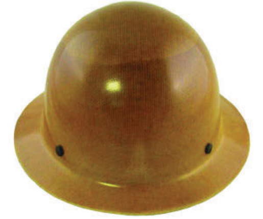 MSA Tan Skullgard® Phenolic Full Brim Hard Hat With Staz On® 4 Point Pinlock Suspension