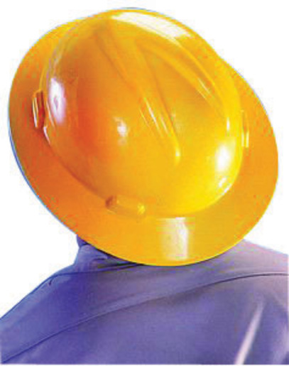 MSA Yellow V-Gard® Polyethylene Slotted Full Brim Hard Hat With Staz On® 4 Point Pinlock Suspension