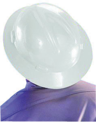 MSA White V-Gard® Polyethylene Slotted Full Brim Hard Hat With Staz On® 4 Point Pinlock Suspension