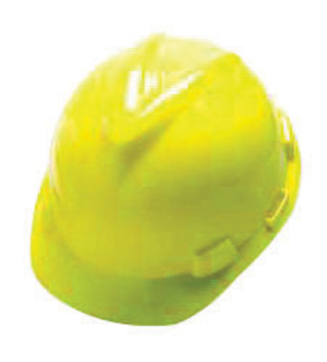 MSA Yellow V-Gard® Polyethylene Standard Slotted Cap Style Hard Hat With Staz On® 4 Point Pinlock Suspension