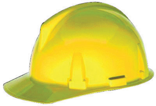 MSA Yellow TopGard® Polycarbonate Cap Style Hard Hat With Fas Trac® Ratchet Suspension