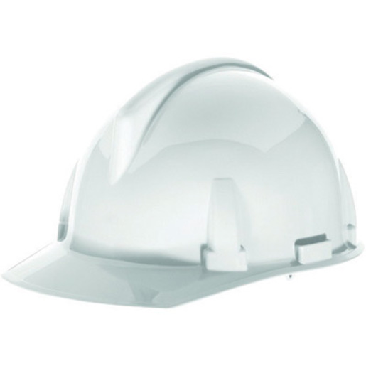 MSA White TopGard® Polycarbonate Cap Style Hard Hat With Fas Trac® Ratchet Suspension