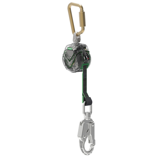 MSA 6' Latchways Mini Single-Leg Self-Retracting Lanyard With 36CS Snaphooks And Steel Carabiner Connector