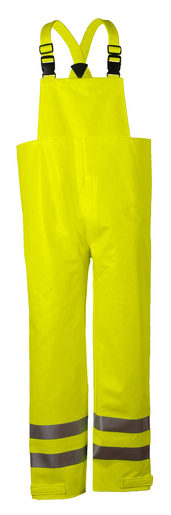 National Safety Apparel Medium Hi-Viz Yellow ARC H2O™ FR  Polyurethane And Cotton Bib Overalls With Front Snap Closure And Reflective Trim