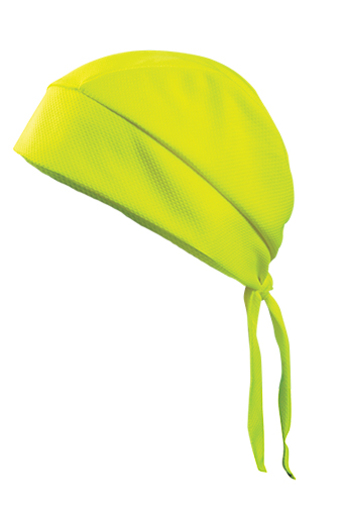 OccuNomix Hi Viz Yellow Polyester Cooling And Wicking Skull Cap With Tie Closure