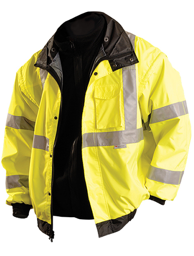 OccuNomix Large Yellow Polyester/Fleece/PU Coating Bomer Jacket