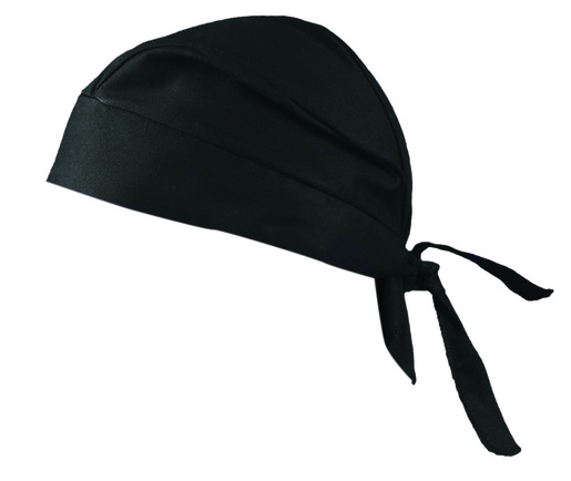 OccuNomix Black Tuff Nougies™ 100% Cotton Deluxe Doo Rag Tie Hat With Elastic Rear Band