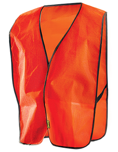 OccuNomix X-Large Hi-Viz Orange OccuLux® Value™ Economy Light Weight Polyester Mesh Vest With Front Hook And Loop Closure And Elastic Side Straps And 1 Pocket