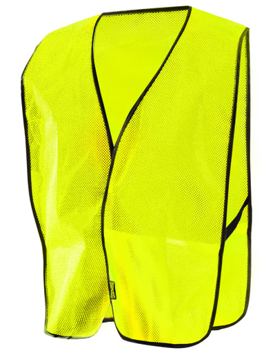 OccuNomix 4X Hi-Viz Yellow OccuLux® Value™ Economy Light Weight Polyester Mesh Vest With Front Hook And Loop Closure And Elastic Side Straps And 1 Pocket