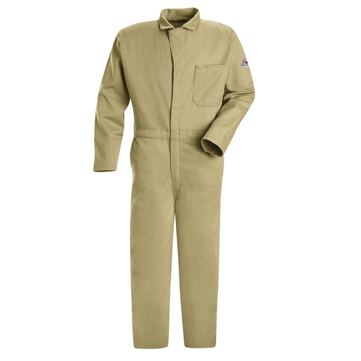 Bulwark® 38" Khaki Cotton Flame Resistant Coverall With Zipper Closure