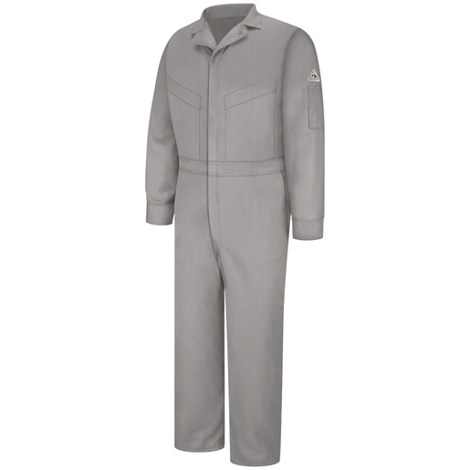 Bulwark® 38" Grey Cotton Excel FR® ComforTouch™ Nylon Flame Resistant Coverall With Zipper Closure