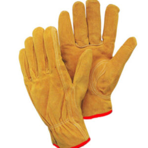 Radnor® Small Leather Unlined Drivers Gloves With Keystone Thumb, Slip-On Cuff, Red Hem And Shirred Elastic Back