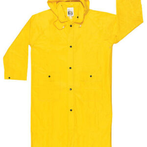MCR Safety® Large Yellow 49" Wizard .28 mm Nylon And PVC 2-Piece Coat With Detachable Hood